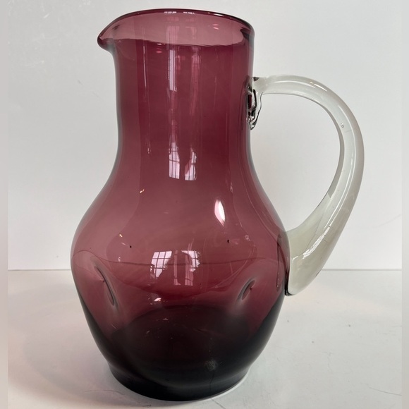 Vintage Amethyst Blown Bischoff Art Glass Pitcher - Picture 1 of 9